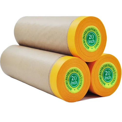 Vista 10 de Papel de enmascarar, papel de enmascaramiento de pintura con adhesivo, rollo de papel para pintores de 20 pulgadas x 50 pies, papel para pintores