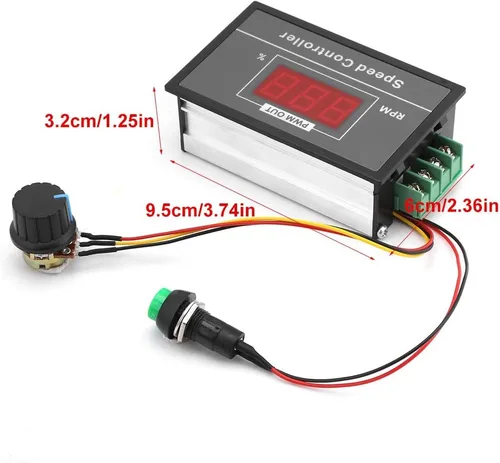 Vista 3 de 6-60V 30A PWM DC Motor Controlador de velocidad Regulador digital Pantalla de interruptor de velocidad variable Control LED Placa de circuito