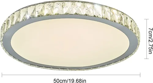 Vista 6 de OUKANING Lámpara de techo LED moderna de cristal, regulable de 11 pulgadas, lámpara de techo de montaje empotrado ajustable para dormitorio