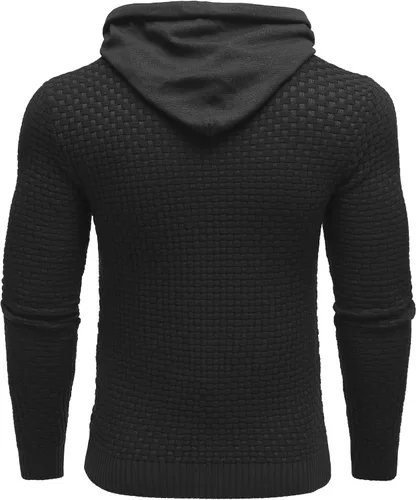 Vista 31 de COOFANDY Sudadera con capucha para hombre, casual, de manga larga, con cordón, de punto gofre, ajustada