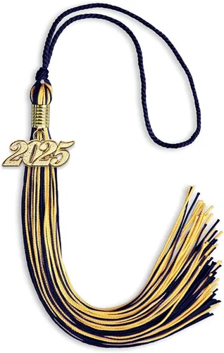 Vista 297 de Endea Graduation - Borla de doble color mixto con fecha dorada (negro/dorado antiguo, 2021)