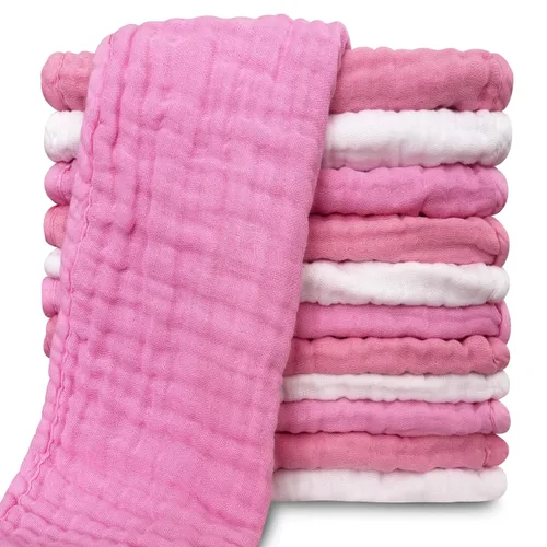 Vista 12 de Paños de muselina para eructos para bebé, 100% algodón, para unisex, niño, niña - Grandes 20" x 10", productos esenciales para recién nacidos, ultra