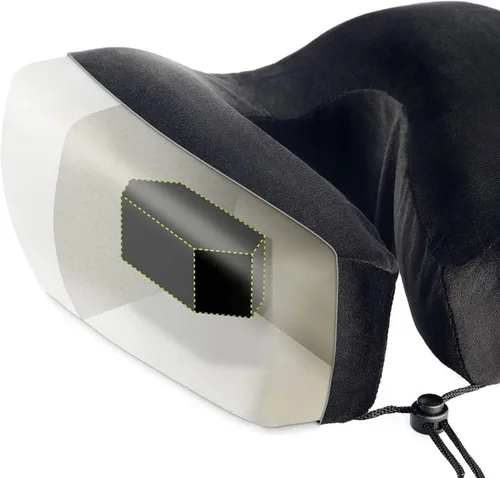 Vista 4 de Lewis N. Clark Almohada cervical de viaje Hexform de espuma viscoelástica contorneada para dolor de hombros y cuello, avión, campamento, niños