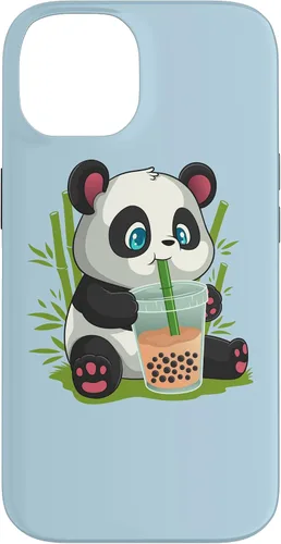 Vista 4 de Kawaii Cute Anime Panda Otaku Japanese Bubble Boba Case for iPhone 17