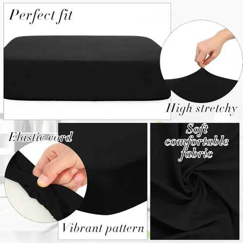 Vista 3 de Newwiee Funda de cojín, para cojín de asiento de sofá o sillón, 8 unidades, elástica, para sofá, muebles de patio y exteriores, de repuesto, suave