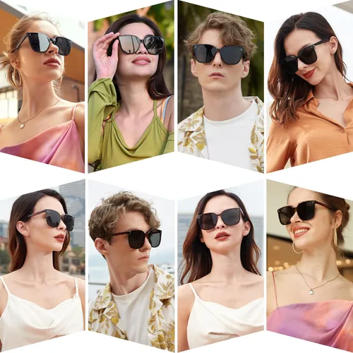 Vista 6 de Dollger Lentes de sol cuadrados retro de gran tamaño para mujer, estilo clásico, de moda, protección UV400