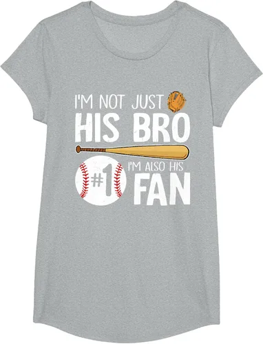 Vista 89 de Camiseta Baseball Brother I'm Not Just His Bro I'm His Number One Fan, Negro