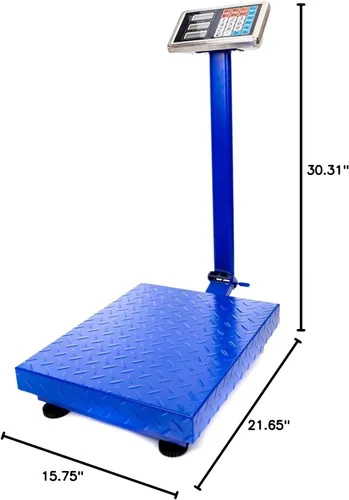 Vista 8 de Báscula digital de plataforma de piso de 660 libras de peso, pantalla LCD de alta definición de acero inoxidable, perfecta para equipaje postal