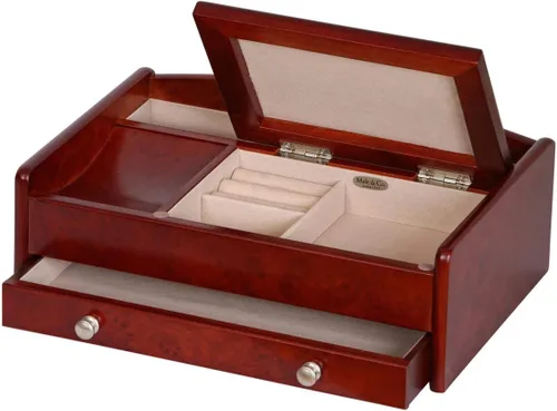 Vista 5 de Mele Co Bandeja personalizada Davin Valet para hombres organizador de joyero grabado personalizado para mesita de noche o aparador relojes llaves