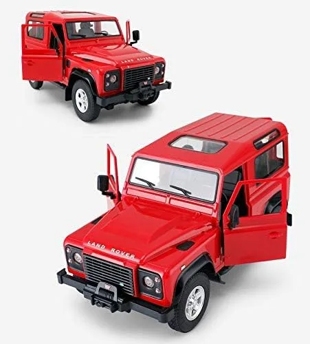 Vista 5 de Rastar Radio Control remoto Escala 1/14 Land Rover Denfender con licencia RC Modelo Auto (Rojo)