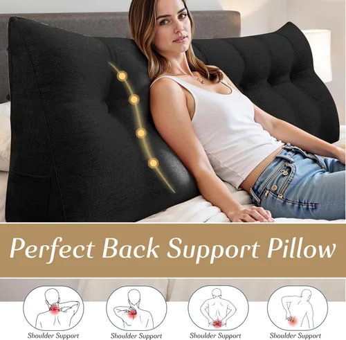 Vista 4 de Almohada de Cuña para Cabecero - Almohada Triangular para Cabecero de Cama, Almohada de Cuña para Descanso en la Cama, para Sentarse en la Cama