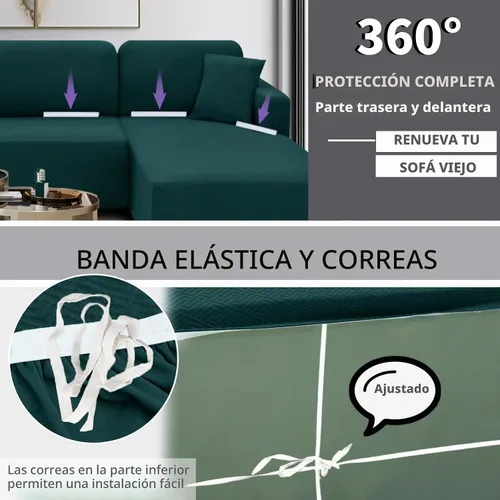 Vista 3 de XINEAGE Fundas para Sofá Seccional de Alta Elasticidad, 2 Piezas, Forma de L, Funda de Sofá con 2 Fundas de Almohada, Fundas Deslizantes para Sofá