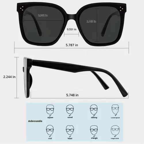 Vista 4 de MAXJULI Oversized Sunglasses for Women Men UV Protection 8056 Negro/Negro