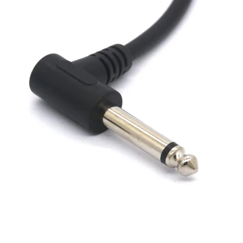 Vista 2 de Cable de ángulo recto 6.35 macho a hembra, cable de extensión de auriculares TRS estéreo 1/4 para guitarra AMP sintetizadores amplificador altavoz