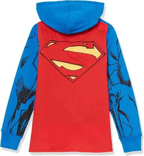 Vista 2 de DC Comics Superman - Sudadera con capucha para cosplay con cremallera y capa DC para niños 4-20