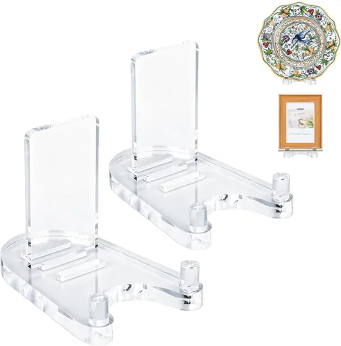 Vista 8 de Caballete de Exhibición Acrílico, Soporte de Bandeja para Exhibición, Soporte de Exhibición Transparente Ajustable para Bandeja de 4" a 8", Libro