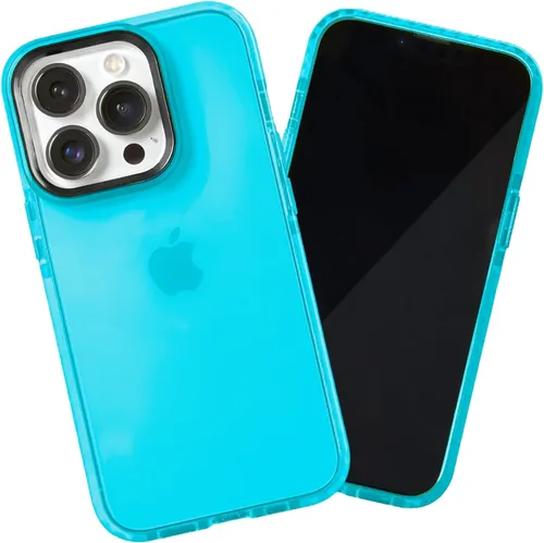 Vista 121 de SteepLab Funda de barrera para iPhone 13, protección de 360 grados que absorbe impactos con bisel elevado y colores llamativos (cielo azul brillante)