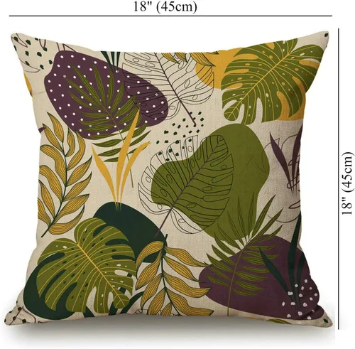 Vista 44 de Solekla Funda de almohada cuadrada de lino y algodón con flores blancas y negras, funda de cojín decorativa para sofá de 18 x 18 pulgadas Sl157