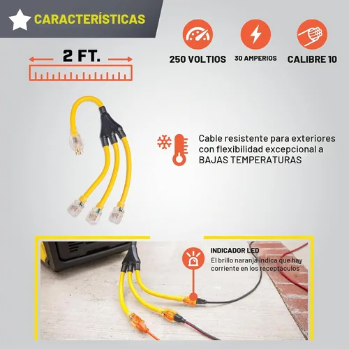 Vista 2 de Champion Power Equipment Cable adaptador de generador de 2 pies 30A 250V