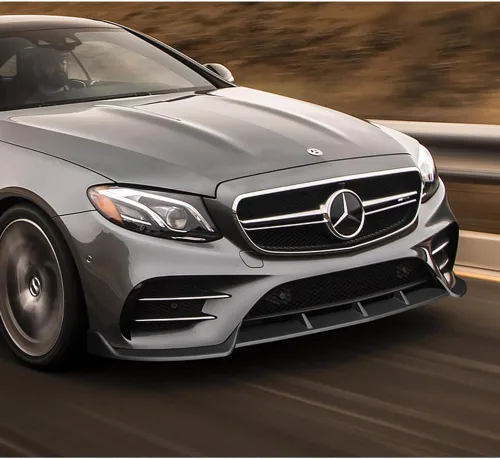 Vista 4 de Q1-TECH, 9 piezas de extensión de labio delantero del parachoques y faldón lateral compatible con Mercedes-Benz Clase E E43 AMG E200 E250 E300 E350