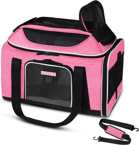 Vista 24 de Petskd Transportador de mascotas extensible superior de 17 x 11 x 9.5 pulgadas, aprobado por aerolíneas de Alaska, transportador de lados suaves