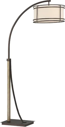 Vista 8 de Franklin Iron Works Gentry - Lámpara de pie industrial rústica de granja con puerto de carga USB de 71 1/2" de alto, acabado de bronce aceitado