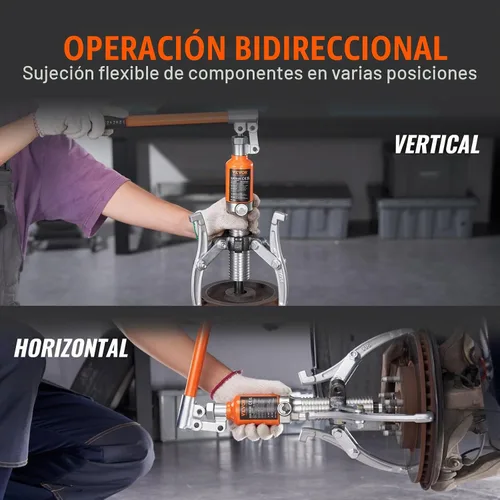 Vista 5 de VEVOR Extractor hidráulico de engranajes, separador de extracción de rodamiento de rueda de capacidad máxima de 5 toneladas, extractor de 2 o 3