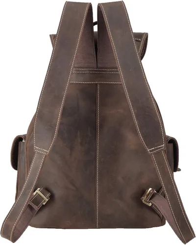 Vista 4 de Polare - Mochila vintage de cuero de grano completo para hombre y mujer