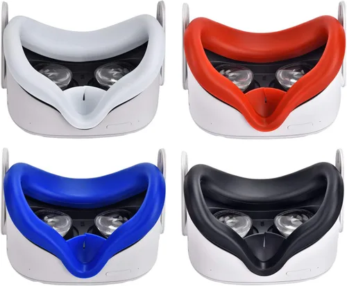 Vista 5 de XIAOGE Accesorios de control para Oculus Quest 2 con combo de cubierta facial accesorio de auriculares VR a prueba de sudor y anticolisión