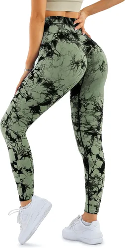 Vista 8 de A AGROSTE Leggings de entrenamiento sin costuras para mujer con bolsillos, levantamiento de glúteos, leggings de gimnasio de cintura alta