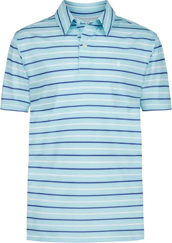 Vista 11 de Izod Boys' Performance Golf Grid Short Sleeve Stretch Collared Polo Shirt Atomizador Raya Azul
