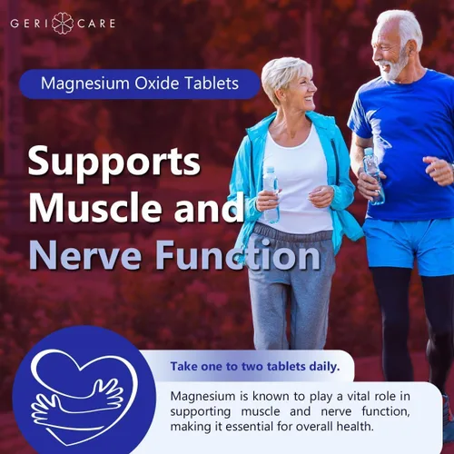 Vista 6 de GeriCare Suplemento de óxido de magnesio 240 mg de magnesio elemental, 120 tabletas, apoyo mineral esencial, promueve la salud vascular, la fuerza