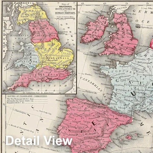 Vista 6 de Imperio romano en su mayor extensión 1875 - Impresión de mapa histórico - 24 x 16 pulgadas