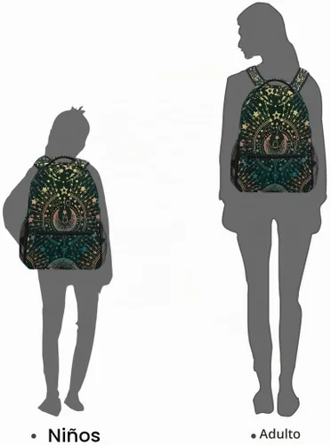 Vista 7 de ALAZA Moon & Star Alchemy Magical - Mochila grande personalizada para laptop, iPad, tableta, mochila escolar de viaje con múltiples bolsillos