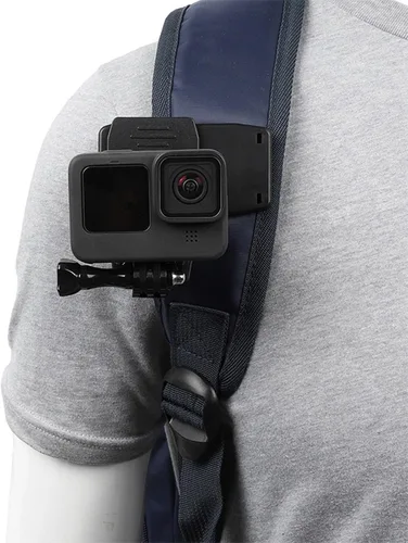 Vista 7 de momerch Soporte para correa de hombro para mochila 360 con clip de bolsa con base de adaptador de trípode de liberación rápida compatible con Go Pro