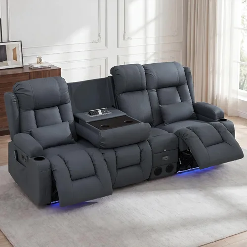 Vista 31 de URRED Wall Hugger Power - Sofá reclinable con masaje y calor, color beige