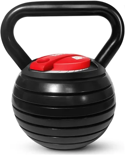 Vista 4 de Yes4All Adjustable Kettlebell Set, 20–40 LB Weight Set, Solid Cast Iron Handle with Spacer Disks & Secure Lock, Space-Saving Kettlebell for Home Gym