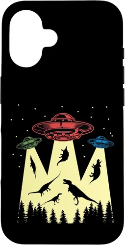 Vista 32 de Funda vintage de secuestro alienígena de dinosaurio para iPhone 17