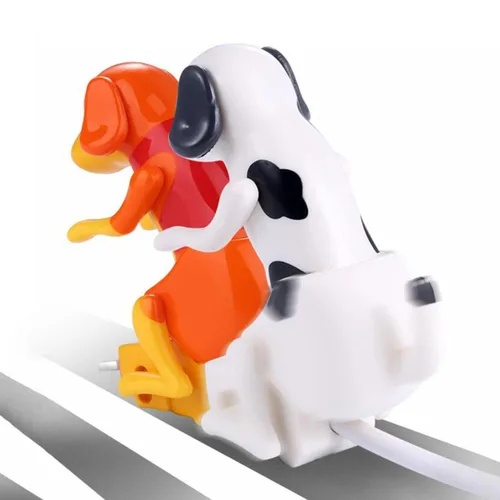 Vista 2 de Funny Humping Dog Tipo-C USB 3.9 ft Rogue Dog Cable de datos de perro, juguete portátil para perro con forma de animal lindo cable de carga duradero