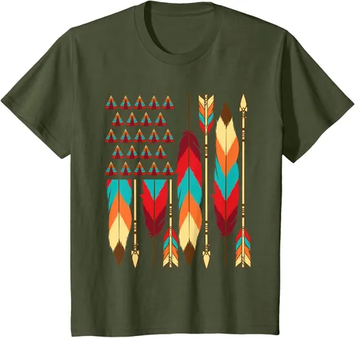 Vista 13 de Native American Bandera - Camiseta de veteranos indígenas del Mes del Orgullo, Negro, S
