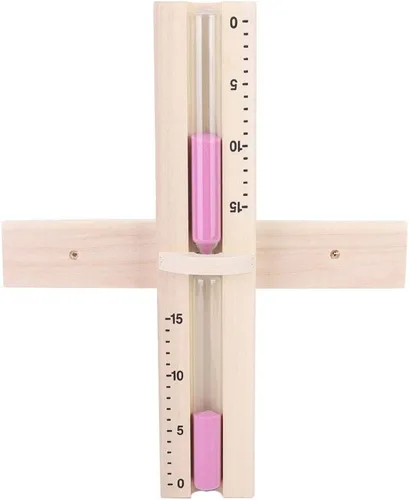 Vista 6 de Reloj de arena para sauna Temporizador de arena de 15 minutos de madera para sauna Temporizador de arena Montado en la pared Reloj de arena