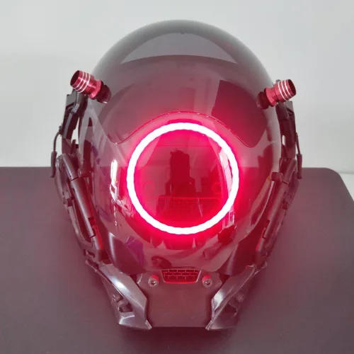 Vista 6 de Máscara punk cosplay para hombres y mujeres, máscara tecnológica futurista, máscara de cosplay de Halloween, accesorios para fiestas y festivales