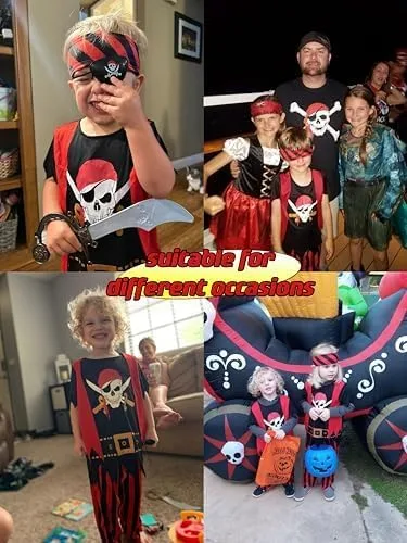 Vista 6 de Disfraz de pirata para niños, juego de rol de pirata