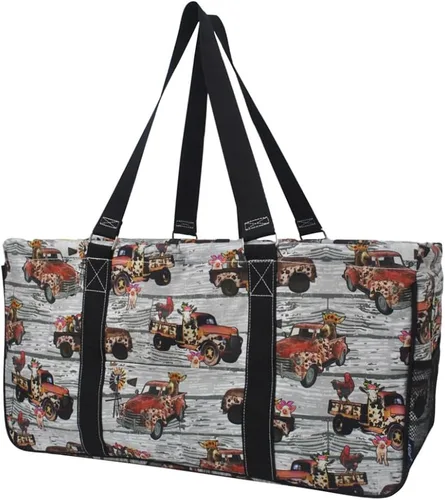Vista 246 de NGIL Bolsa de comestibles reutilizable extra grande plegable de gran tamaño para comestibles, almacenamiento, picnic, playa, Estampado