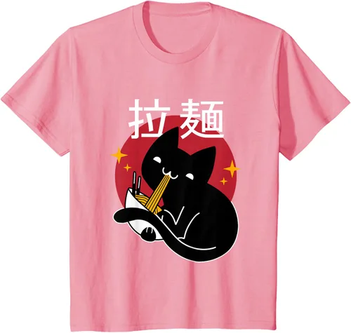 Vista 11 de Camiseta japonesa Ramen Noodle Cat, Negro