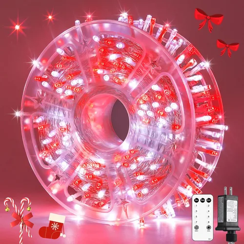 Vista 10 de JMEXSUSS 200 luces LED de Pascua al aire libre e interior para decoraciones, 66 pies conectables pastel luces de Pascua cadena de alambre