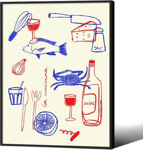 Vista 28 de MWZUPQ Póster de cóctel colorido de moda, retro, lindas copas de vino, lienzo, arte de pared, llena tu taza, pinturas impresiones de bares, cocina