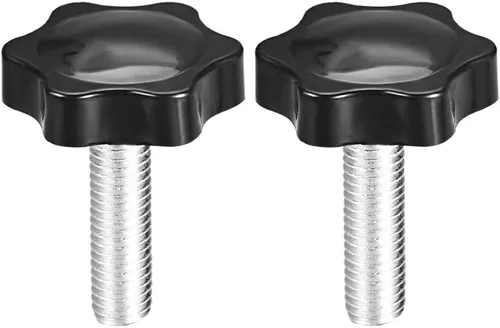 Vista 8 de uxcell Pomo de tornillo de sujeción, 1.890 in de diámetro con forma hexagonal de ciruela, perilla de estrella M8 x 0.787 in, rosca macho, 2