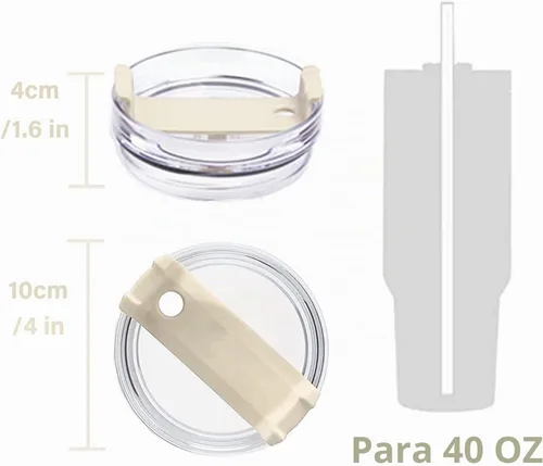 Vista 2 de Tapa de vaso de 40 onzas compatible con Stanley, a prueba de derrames, resistente a salpicaduras, apta para Stanley y más tazas de café, paquete