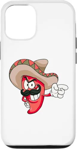 Vista 11 de Funda para iPhone 12 mini chile rojo picante con diseño de chile en forma de sombrero